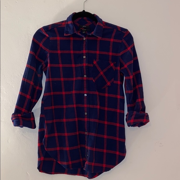 J Crew Long/Chambray Bottom Up Shirt - Picture 1 of 3